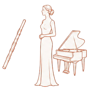 Illustration Flöte, Sopran und Klavier