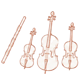 Illustration Flöte und Streichtrio